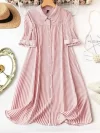 Robe chemise boutonnée avant à manches